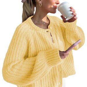 Women’s Crochet Cardigan Sweater Lightweight Knitted Open Front Jacket